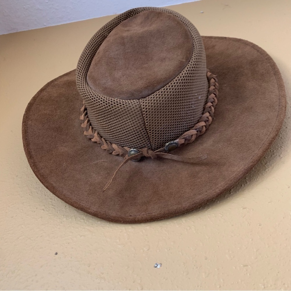 Henschel Hat Company, Brown Wrangler Leather Breezer Size Large - Picture 2 of 10